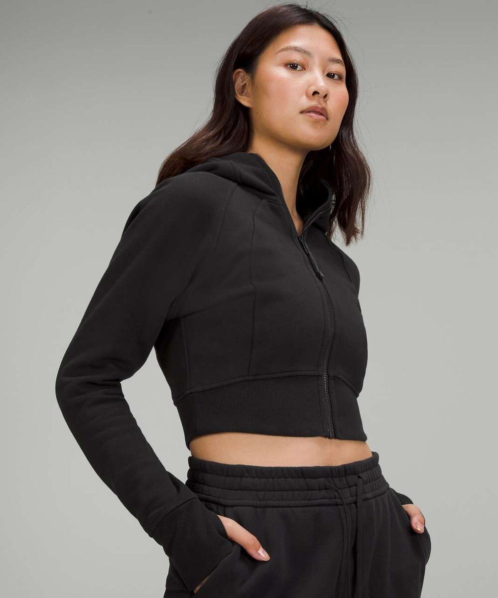 Lululemon Scuba Full-Zip Cropped Hoodie in Black | Womens Size XS *EUC